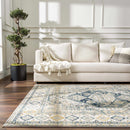 Brend Blue Medallion Area Rug - Clearance
