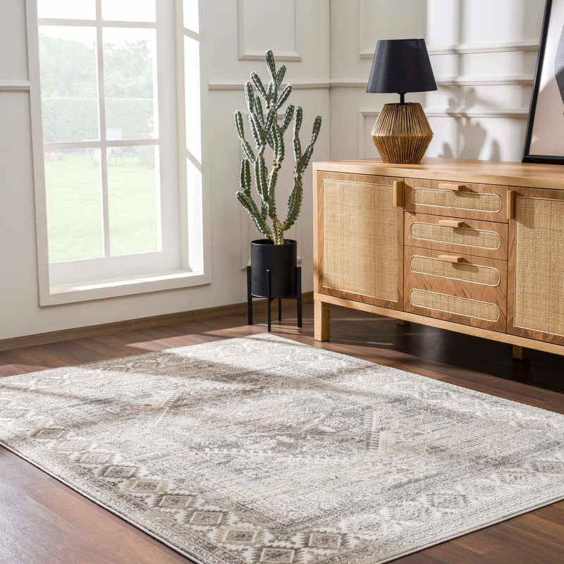 Brend Taupe Medallion Area Rug - Clearance