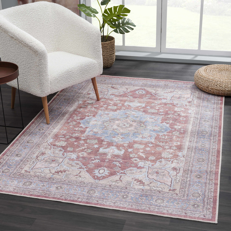 Brown Bagamanoc Medallion Washable Area Rug