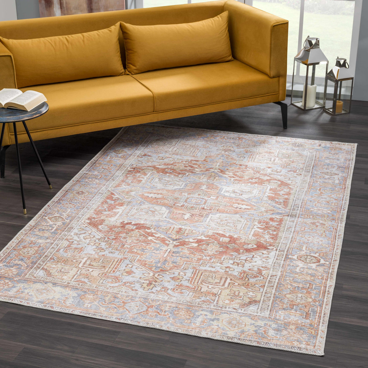 Maayon Medallion Rust Washable Area Rug, photo 18 of 22