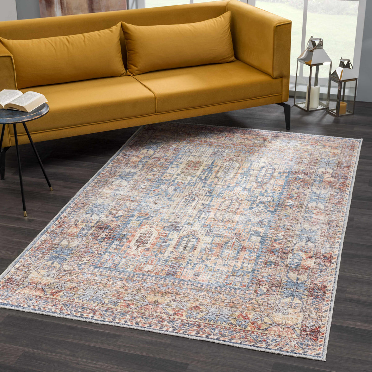 Burnt Orange Holi-2300 Washable Area Rug, photo 5 of 9