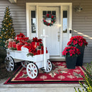 54 Inch Wood and Iron White Display Rolling Cart by Decor Steals