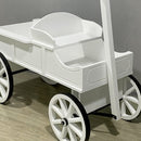 54 Inch Wood and Iron White Display Rolling Cart by Decor Steals