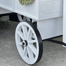 54 Inch Wood and Iron White Display Rolling Cart by Decor Steals