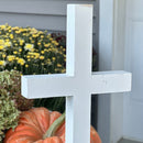 54 Inch Wood and Iron White Display Rolling Cart by Decor Steals
