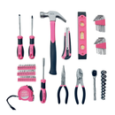 Essential 65-Piece Pink Tool Set with Socket Set and Most-Used Tools for Do it Yourself Repairs and Maintenance - DT0001P by Apollo Tools
