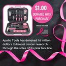 Essential 65-Piece Pink Tool Set with Socket Set and Most-Used Tools for Do it Yourself Repairs and Maintenance - DT0001P