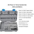 APOLLO TOOLS - DT0004-50 Piece ¼” Drive Socket Set by Apollo Tools