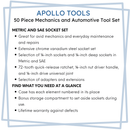 APOLLO TOOLS - DT0004-50 Piece ¼” Drive Socket Set by Apollo Tools