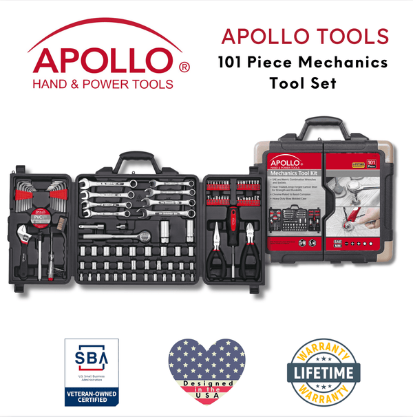 101 Piece Mechanic Tool Set for Vehicle and Home Maintenance, Roadside Emergencies. SAE and Metric Tool Set for Car, Boat, RV, Bikes - DT0006, photo 2 of 11