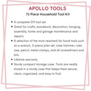 71 Piece Household Tool Kit - DT0204 by Apollo Tools