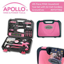 135 Piece Household Tool Kit Pink with Pivoting Dual-Angle 3.6 Volt Lithium-Ion Cordless Screwdriver - DT0773N1