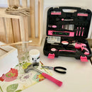 135 Piece Household Tool Kit Pink with Pivoting Dual-Angle 3.6 Volt Lithium-Ion Cordless Screwdriver - DT0773N1