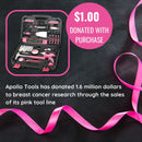 135 Piece Household Tool Kit Pink with Pivoting Dual-Angle 3.6 Volt Lithium-Ion Cordless Screwdriver - DT0773N1