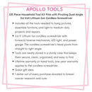 135 Piece Household Tool Kit Pink with Pivoting Dual-Angle 3.6 Volt Lithium-Ion Cordless Screwdriver - DT0773N1 by Apollo Tools