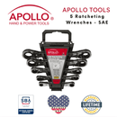 5 Piece SAE Ratcheting Wrench Set - DT1212