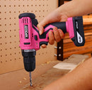 10.8 Volt Lithium-Ion Cordless Drill with 30 Piece Accessory Set PINK - DT4937P by Apollo Tools