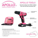 10.8 Volt Lithium-Ion Cordless Drill with 30 Piece Accessory Set PINK - DT4937P