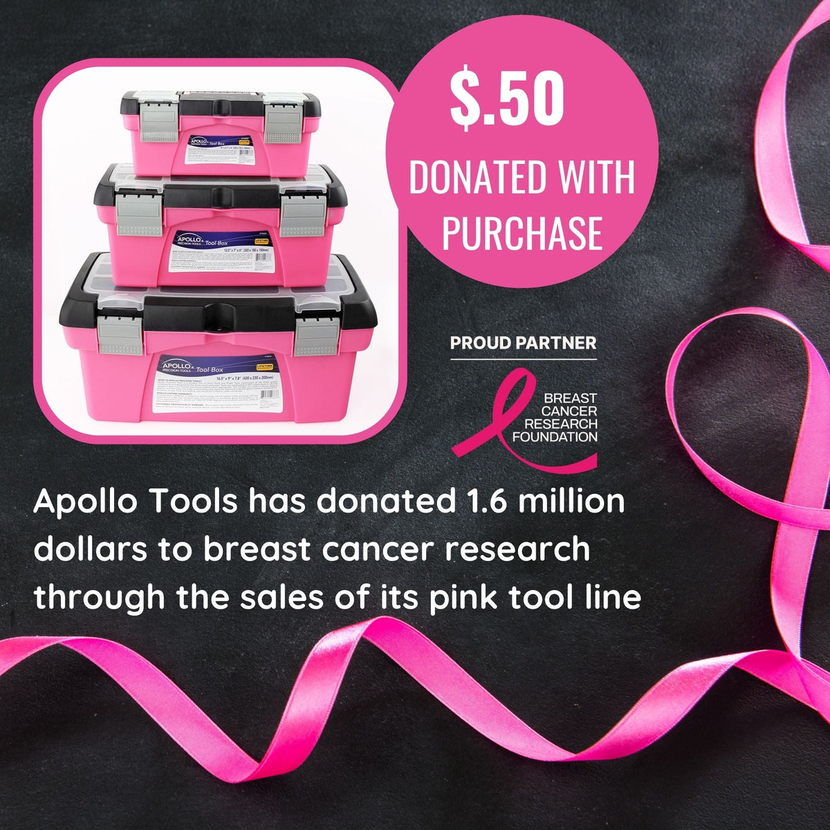 3 Piece Tool Box - Pink - DT5005P, photo 4 of 14