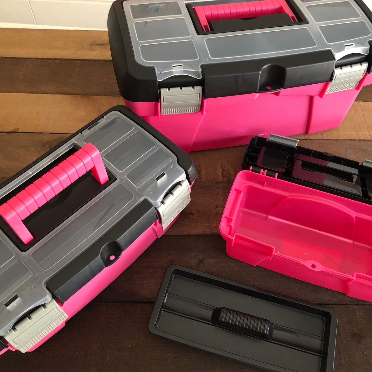 3 Piece Tool Box - Pink - DT5005P, installed in a room