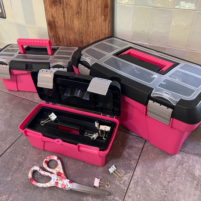 3 Piece Tool Box - Pink - DT5005P, installed in a room
