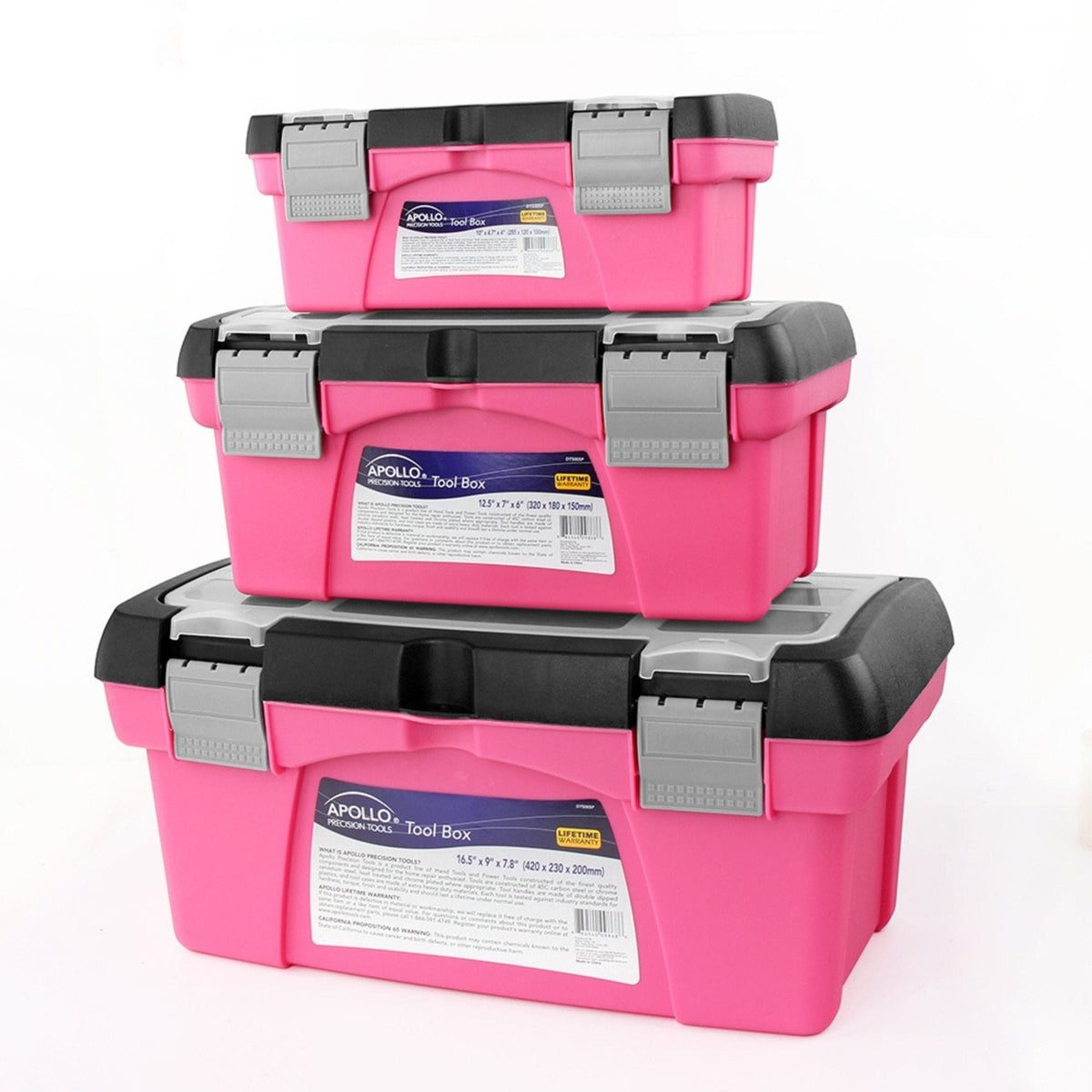 3 Piece Tool Box - Pink - DT5005P, photo 9 of 14