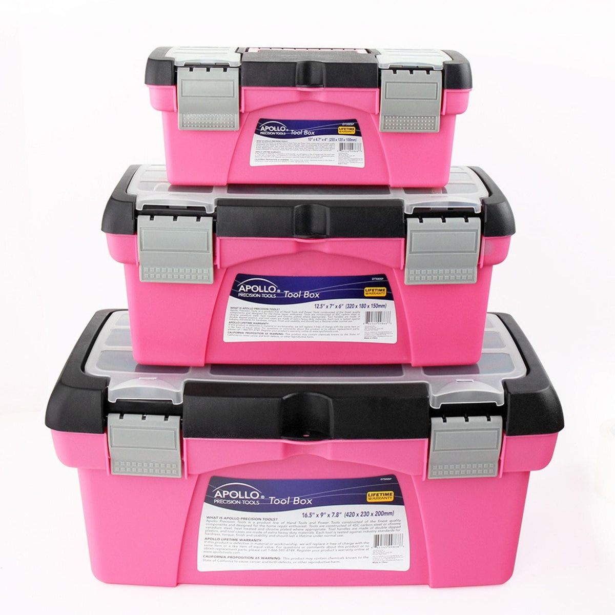 3 Piece Tool Box - Pink - DT5005P, photo 10 of 14