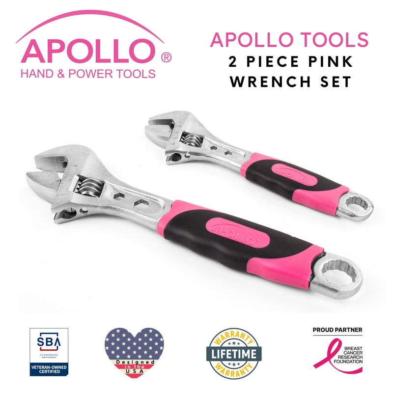 2 Adjustable Wrenches - Pink - DT5007P, photo 2 of 11