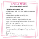14-in-1 Pink High-Quality Pocket Multitool Pliers. Great for Outdoors, Camping, Fishing  --DT5015P