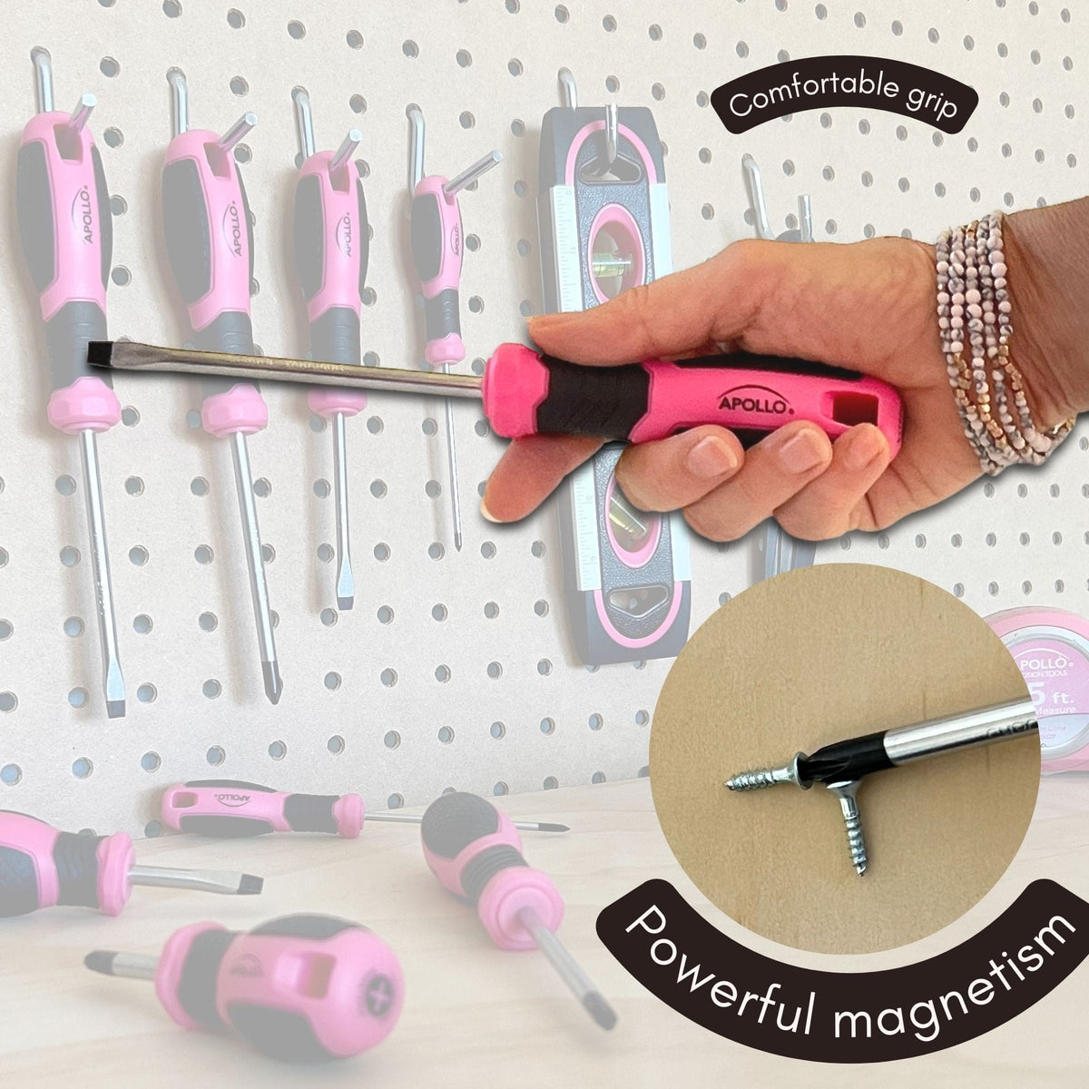 Apollo Tools 8 Pink Essential Screwdriver Set DT5018P, photo 3 of 11