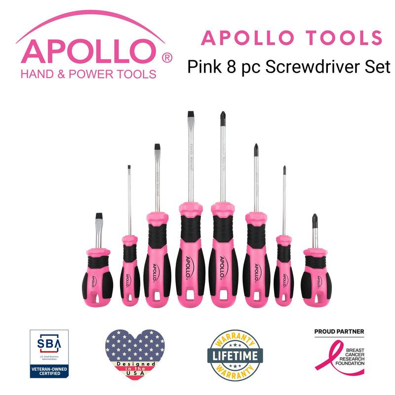 Apollo Tools 8 Pink Essential Screwdriver Set DT5018P, photo 6 of 11