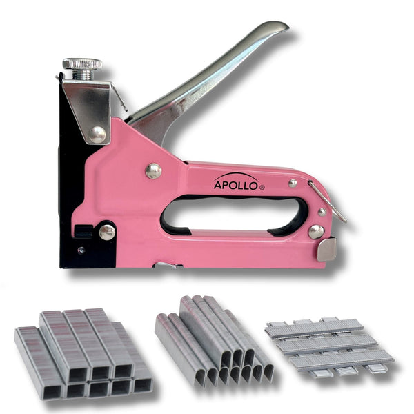 Pink Stapler with Power Adjustment Knob and 3000 Staples assortment-- DT5020P, detail