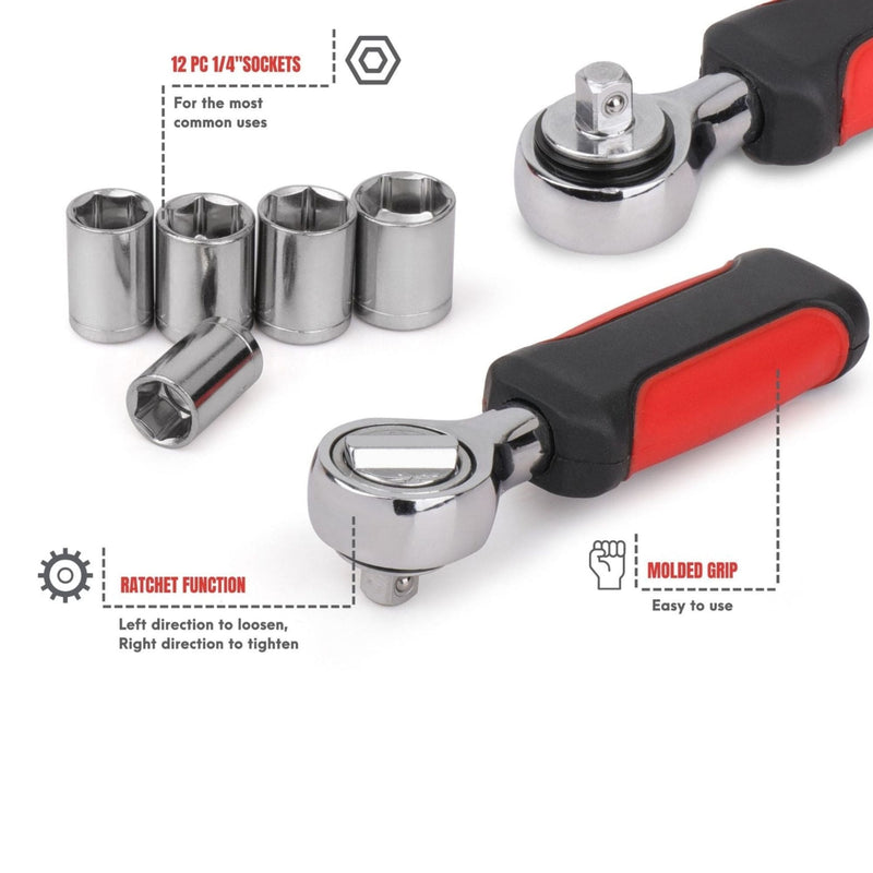 13 Piece ¼ Inch Drive Metric Socket Set - DT5023, photo 7 of 12