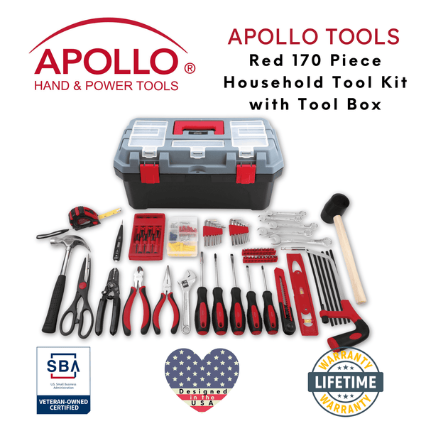 Red 170 Piece Household Tool Kit with New and Improved Tool Box - DT7103, photo 2 of 9