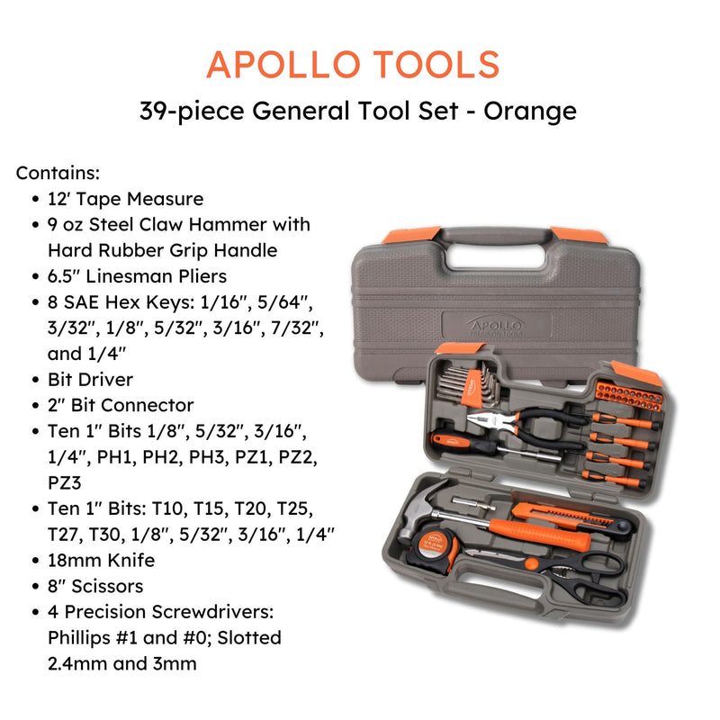 39 Piece General Tool Kit - DT9706OR, photo 6 of 17