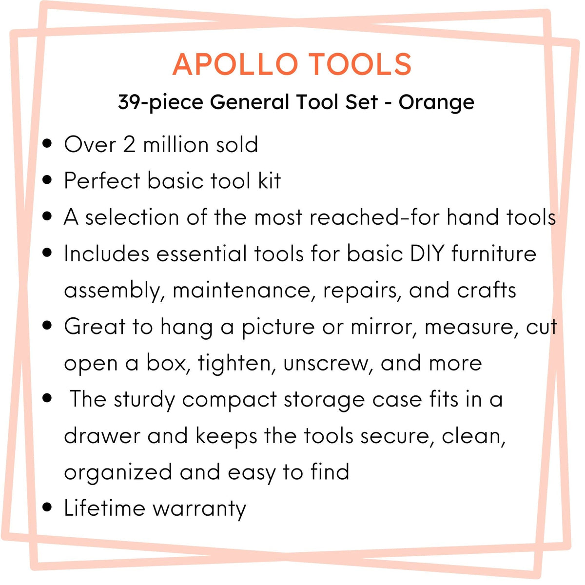 39 Piece General Tool Kit - DT9706OR, photo 4 of 17