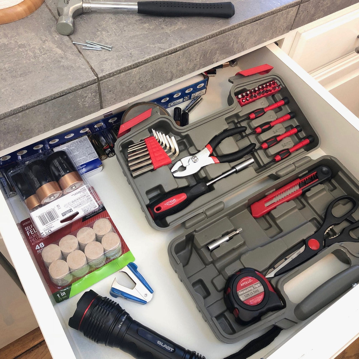 39 Piece General Tool Set - DT9706, installed in a room