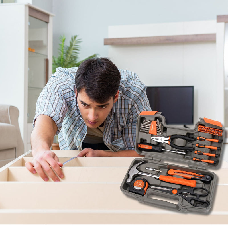 39 Piece General Tool Kit - DT9706OR, installed in a room
