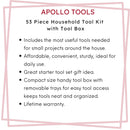 53 Piece Household Tool Kit with Tool Box - DT9773