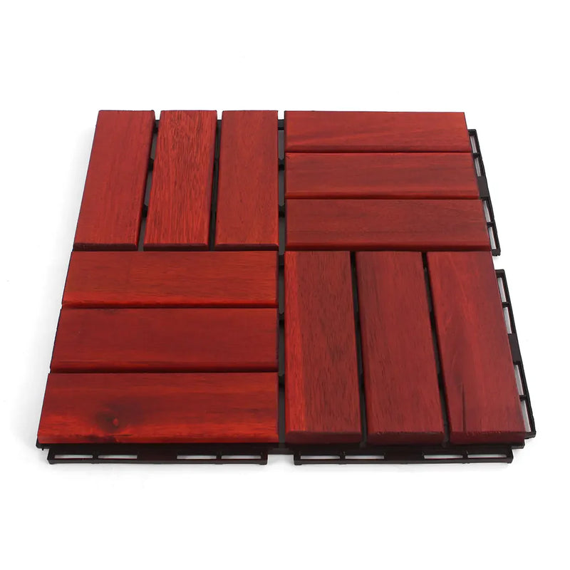 Clay Checkered Wood Deck Tiles