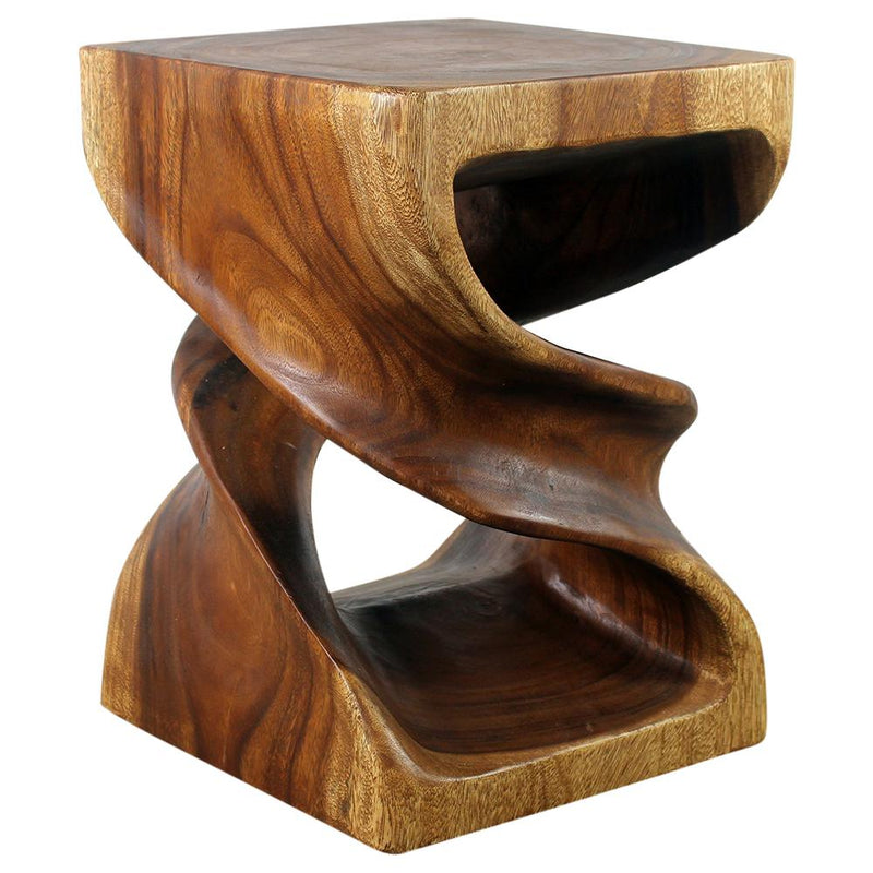 Haussmann® Wood Double Twist End Table 15 x 15 x 20 in High Walnut Oil