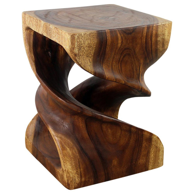 Haussmann® Wood Double Twist End Table 15 x 15 x 20 in High Walnut Oil