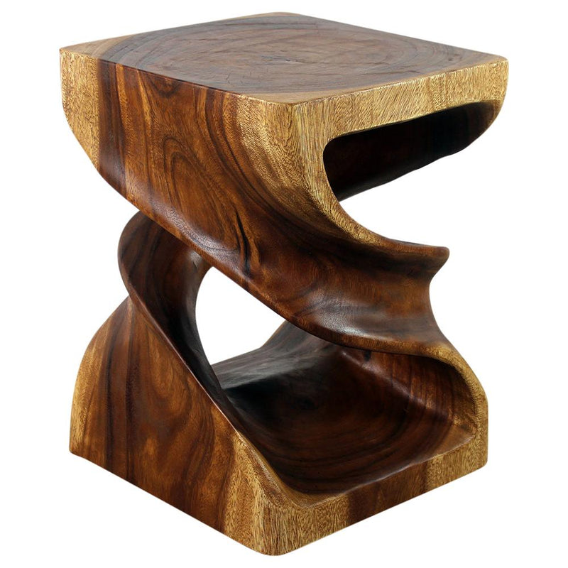 Haussmann® Wood Double Twist End Table 15 x 15 x 20 in High Walnut Oil