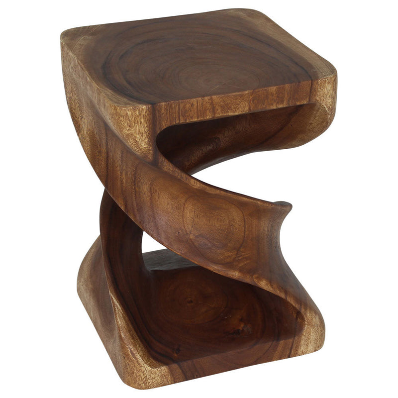 Haussmann® Wood Double Twist End Table 15 x 15 x 20 in High Walnut Oil