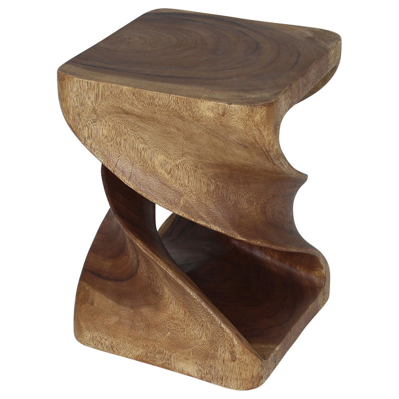 Haussmann® Wood Double Twist End Table 15 x 15 x 20 in High Walnut Oil