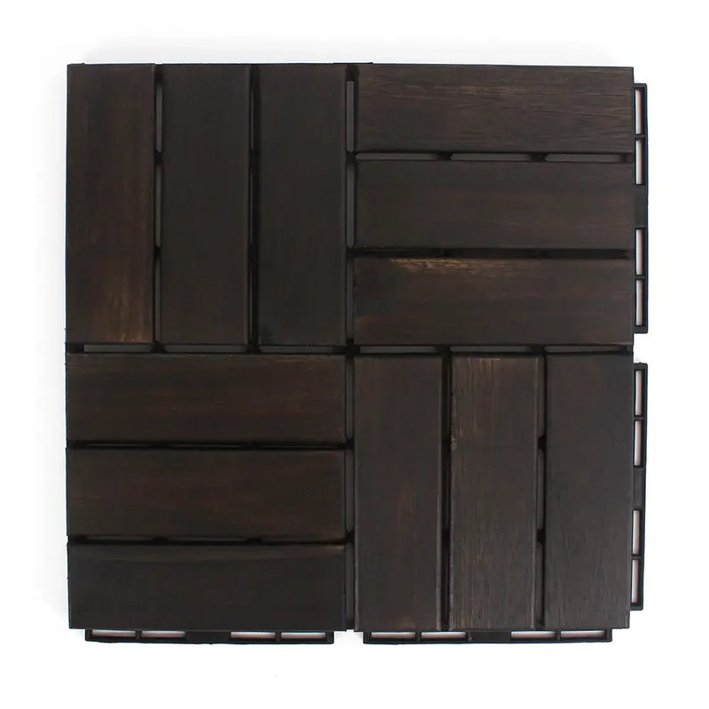 Ebony Checkered Wood Deck Tiles