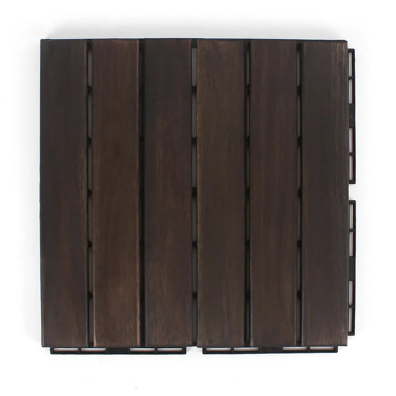 Ebony Straight Wood Deck Tiles