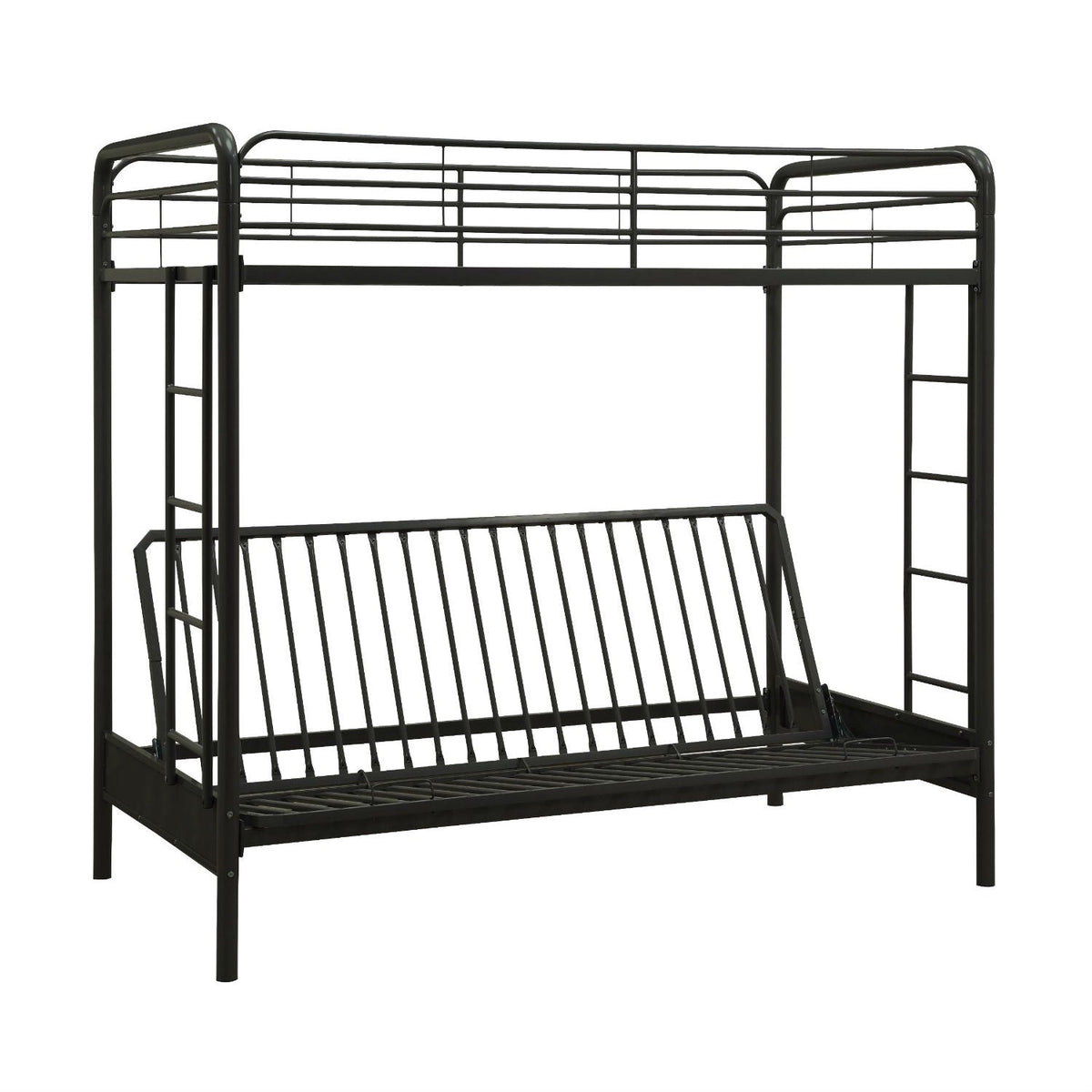 Twin over Full Futon Bunk Bed Sleeper Sofa in Black Metal, photo 3 of 5