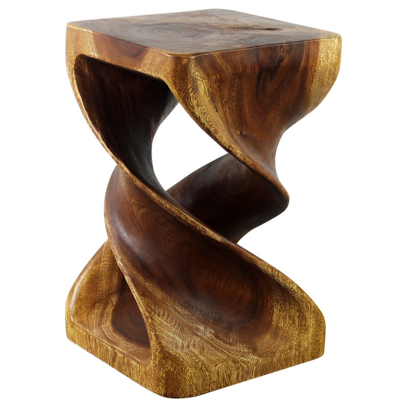 Haussmann® Wood Double Twist Stool Table 12 in SQ x 20 in H Walnut Oil