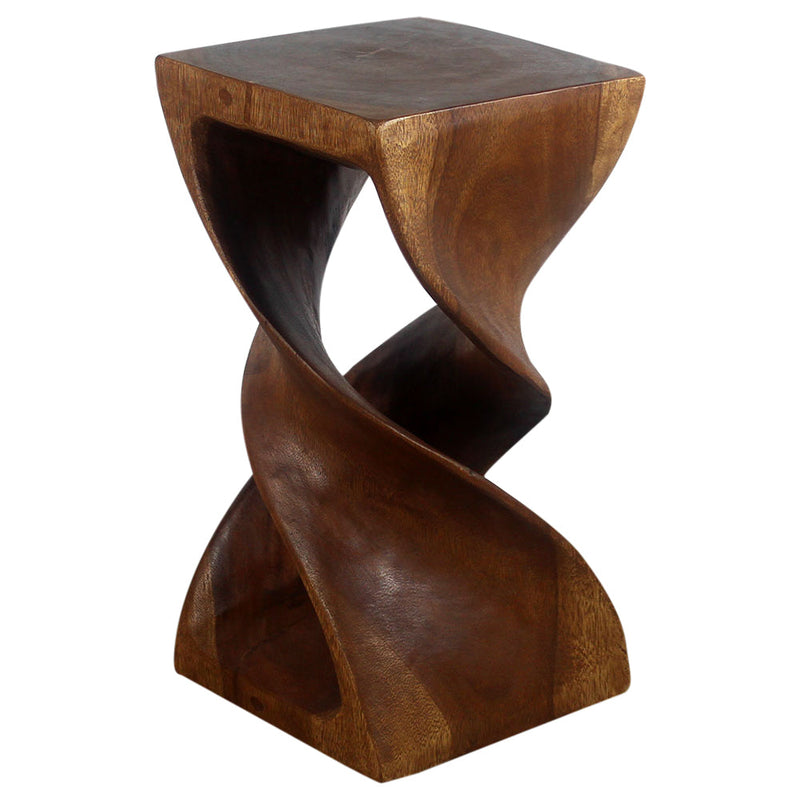 Haussmann® Wood Double Twist Stool Table 12 in SQ x 23 in H Walnut Oil